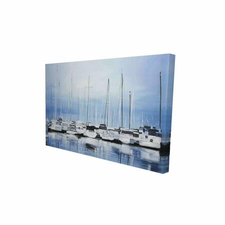 FONDO 20 x 30 in. Boats At The Dock-Print on Canvas FO2787891